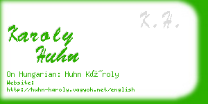 karoly huhn business card